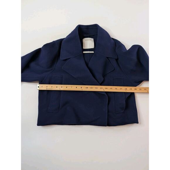 Max Mara Sportmax Kuens Oversized Crop Virgin Wool Jacket Navy Size 0 - Picture 13 of 15
